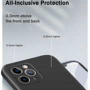 Custodia protettiva a copertura totale antigoccia in silicone liquido imitazione tinta unita, For iPhone 11 Pro, For iPhone 11 Pro Max
