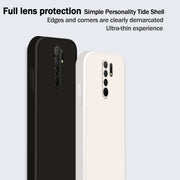 Custodia protettiva a copertura totale antigoccia in silicone liquido imitazione tinta unita, For Xiaomi Redmi 9, For Xiaomi Redmi 9A