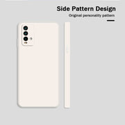 Custodia protettiva a copertura totale antigoccia in silicone liquido imitazione tinta unita, For Xiaomi Redmi Note 9 4G