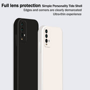 Custodia protettiva a copertura totale antigoccia in silicone liquido imitazione tinta unita, For Xiaomi Redmi Note 9 4G