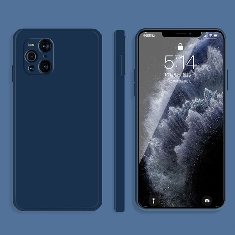 Custodia protettiva a copertura totale antigoccia in silicone liquido imitazione tinta unita, For OPPO A5 / A3s, For OPPO Find X3