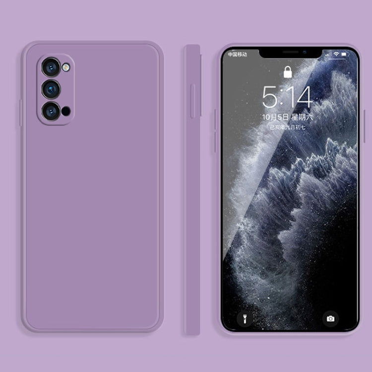 Custodia protettiva a copertura totale antigoccia in silicone liquido imitazione tinta unita, For OPPO Reno3 Pro, For OPPO Reno4 Pro