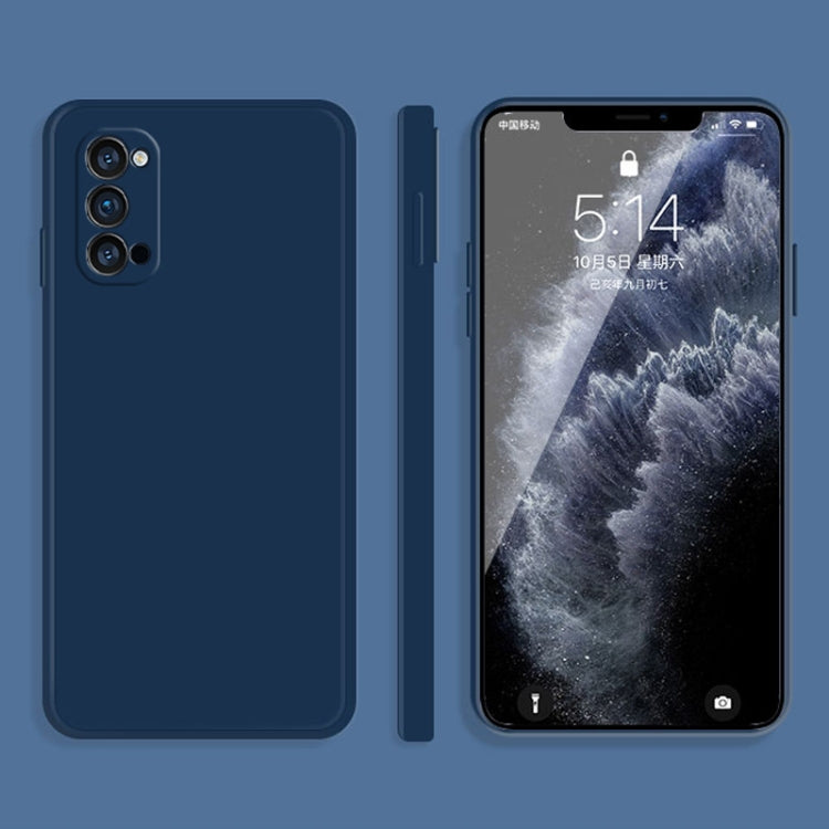 Custodia protettiva a copertura totale antigoccia in silicone liquido imitazione tinta unita, For OPPO Reno3 Pro, For OPPO Reno4 Pro