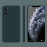 Custodia protettiva a copertura totale antigoccia in silicone liquido imitazione tinta unita, For OPPO Reno3 Pro, For OPPO Reno4 Pro
