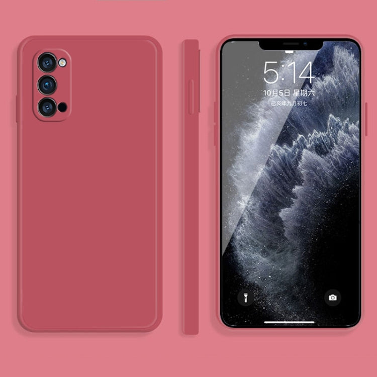 Custodia protettiva a copertura totale antigoccia in silicone liquido imitazione tinta unita, For OPPO Reno3 Pro, For OPPO Reno4 Pro