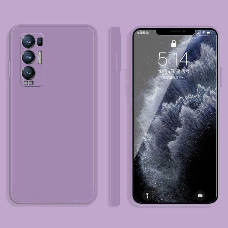 Custodia protettiva a copertura totale antigoccia in silicone liquido imitazione tinta unita, For OPPO Reno5 Pro, For OPPO Reno5 Pro+