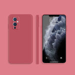 Custodia protettiva a copertura totale antigoccia in silicone liquido imitazione tinta unita, For OnePlus 8T, For OnePlus 9
