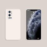 Custodia protettiva a copertura totale antigoccia in silicone liquido imitazione tinta unita, For OnePlus 9 Pro