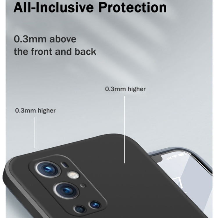 Custodia protettiva a copertura totale antigoccia in silicone liquido imitazione tinta unita, For OnePlus 9 Pro