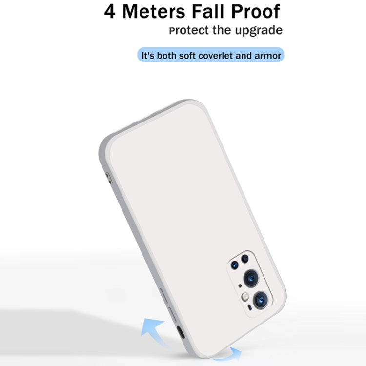 Custodia protettiva a copertura totale antigoccia in silicone liquido imitazione tinta unita, For OnePlus 9 Pro