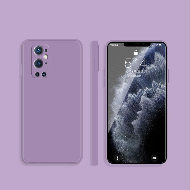 Custodia protettiva a copertura totale antigoccia in silicone liquido imitazione tinta unita, For OnePlus 9 Pro
