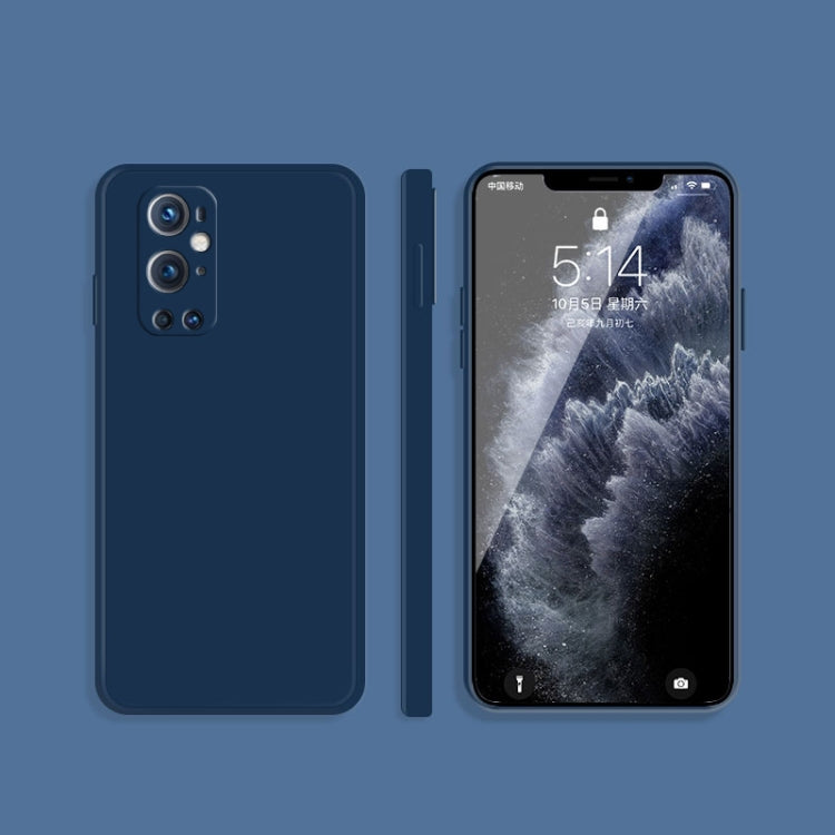 Custodia protettiva a copertura totale antigoccia in silicone liquido imitazione tinta unita, For OnePlus 9 Pro