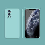 Custodia protettiva a copertura totale antigoccia in silicone liquido imitazione tinta unita, For OnePlus 9 Pro