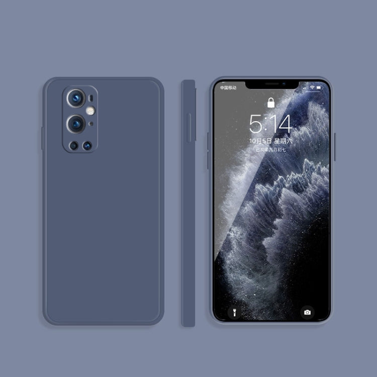 Custodia protettiva a copertura totale antigoccia in silicone liquido imitazione tinta unita, For OnePlus 9 Pro