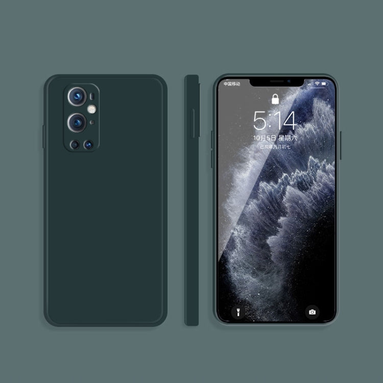 Custodia protettiva a copertura totale antigoccia in silicone liquido imitazione tinta unita, For OnePlus 9 Pro
