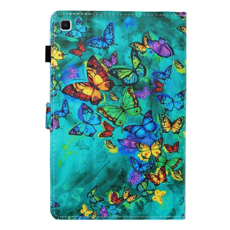 Custodia in pelle flip orizzontale con cuciture a disegno colorato con supporto e slot per schede, For Samsung Galaxy Tab A7 Lite 8.7 (2021) T220