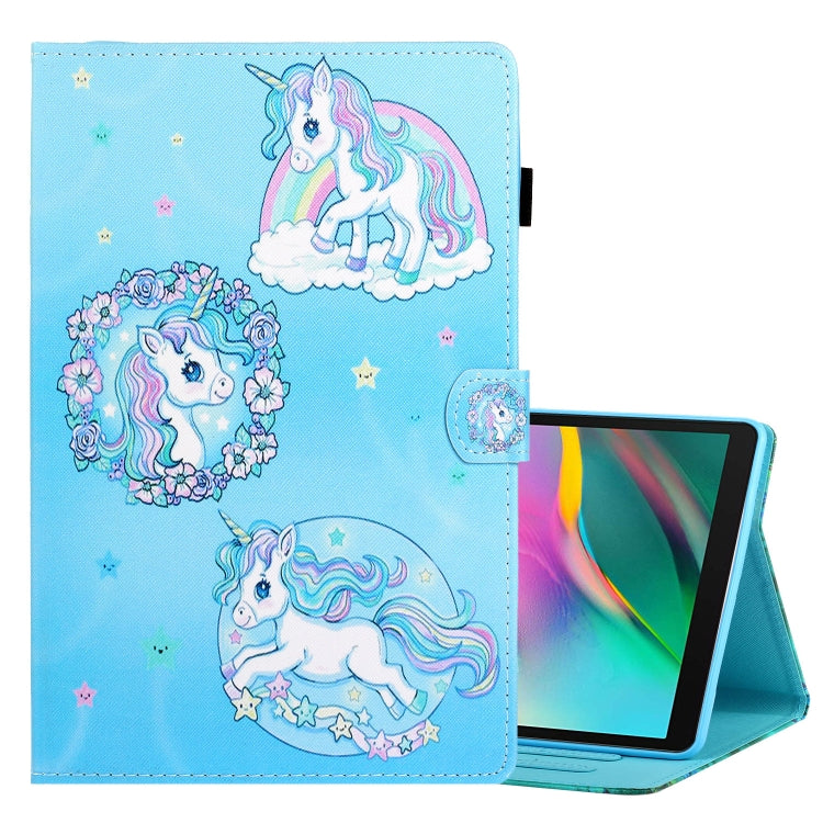Custodia in pelle flip orizzontale con cuciture a disegno colorato con supporto e slot per schede, For Samsung Galaxy Tab A7 Lite 8.7 (2021) T220
