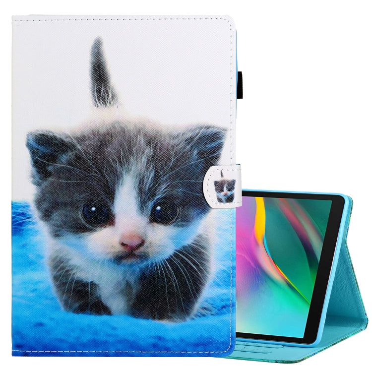 Custodia in pelle flip orizzontale con cuciture a disegno colorato con supporto e slot per schede, For Samsung Galaxy Tab A7 Lite 8.7 (2021) T220