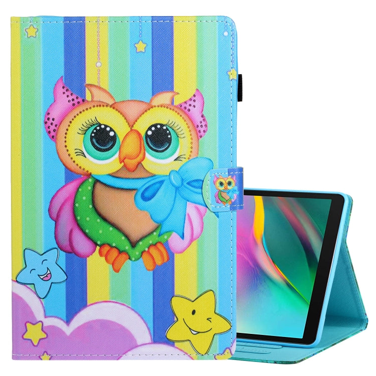 Custodia in pelle flip orizzontale con cuciture a disegno colorato con supporto e slot per schede, For Samsung Galaxy Tab A7 Lite 8.7 (2021) T220