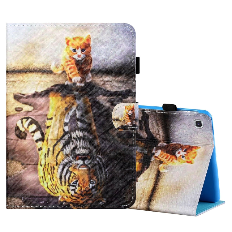 Custodia in pelle flip orizzontale con cuciture a disegno colorato con supporto e slot per schede, For Samsung Galaxy Tab A7 Lite 8.7 (2021) T220