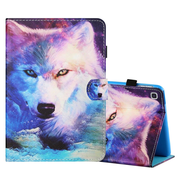Custodia in pelle flip orizzontale con cuciture a disegno colorato con supporto e slot per schede, For Samsung Galaxy Tab A7 Lite 8.7 (2021) T220