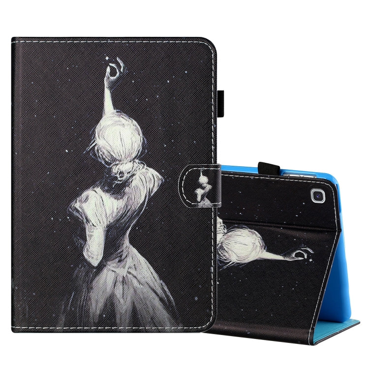 Custodia in pelle flip orizzontale con cuciture a disegno colorato con supporto e slot per schede, For Samsung Galaxy Tab A7 Lite 8.7 (2021) T220