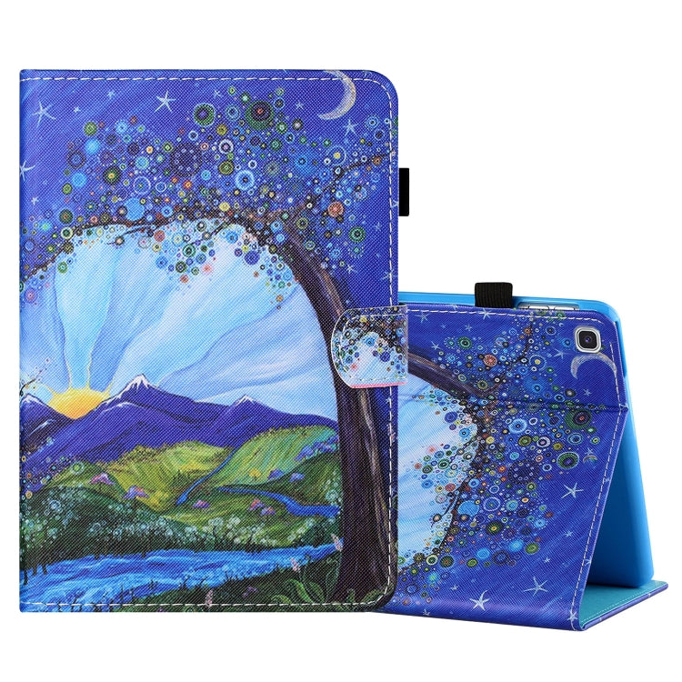 Custodia in pelle flip orizzontale con cuciture a disegno colorato con supporto e slot per schede, For Samsung Galaxy Tab A7 Lite 8.7 (2021) T220