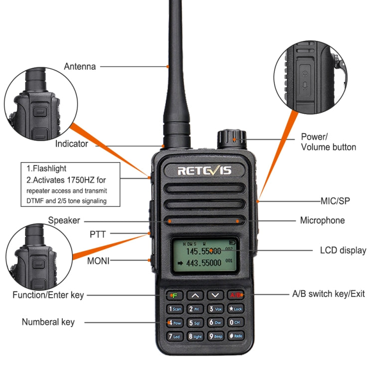 Retevis RT85 Radio Digitale Dual Band 200 Canali