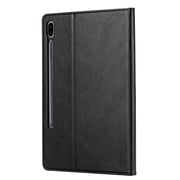 Custodia in pelle a vibrazione orizzontale con chiusura a doppia piega in vitello con cornice per foto e supporto, fessure per carte e portafoglio, For Samsung Galaxy Tab S7 Lite, For Samsung Galaxy A7 Lite T220 / T225