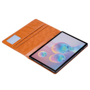 Custodia in pelle a vibrazione orizzontale con chiusura a doppia piega in vitello con cornice per foto e supporto, fessure per carte e portafoglio, For Samsung Galaxy Tab S7 Lite, For Samsung Galaxy A7 Lite T220 / T225