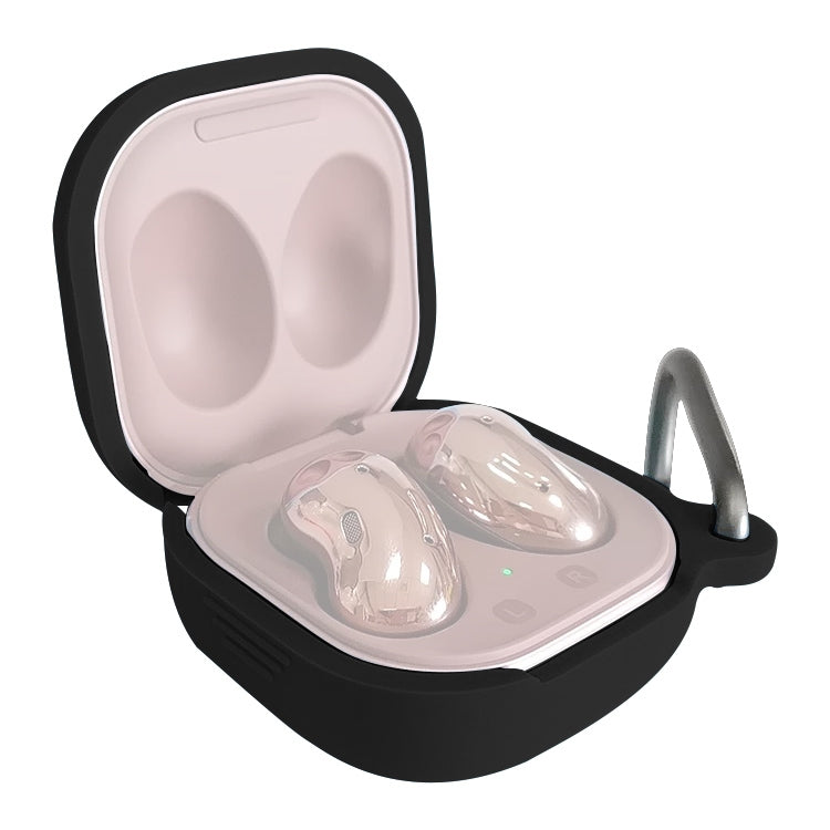 Custodia protettiva in silicone per auricolari Bluetooth Samsung Galaxy Buds Live / Pro con gancio