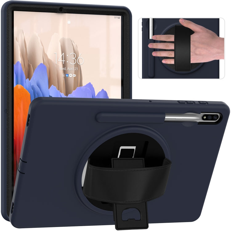 Custodia protettiva per PC + TPU con rotazione a 360 gradi con supporto, cinturino da polso e slot per penna, For Samsung Galaxy Tab S8+ / Tab S8 Plus /  Tab S7 FE / Tab S7+ SM-T970