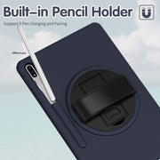 Custodia protettiva per PC + TPU con rotazione a 360 gradi con supporto, cinturino da polso e slot per penna, For Samsung Galaxy Tab S8+ / Tab S8 Plus /  Tab S7 FE / Tab S7+ SM-T970
