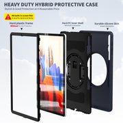 Custodia protettiva per PC + TPU con rotazione a 360 gradi con supporto, cinturino da polso e slot per penna, For Samsung Galaxy Tab S8+ / Tab S8 Plus /  Tab S7 FE / Tab S7+ SM-T970