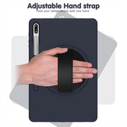 Custodia protettiva per PC + TPU con rotazione a 360 gradi con supporto, cinturino da polso e slot per penna, For Samsung Galaxy Tab S8+ / Tab S8 Plus /  Tab S7 FE / Tab S7+ SM-T970