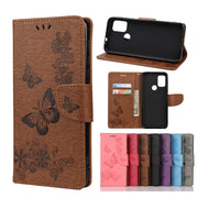 Custodia in pelle a ribalta orizzontale con goffratura farfalle con supporto, slot per carte e portafoglio, For Motorola Moto G30, For Nokia 5.4, For Xiaomi Redmi Note 10 Pro