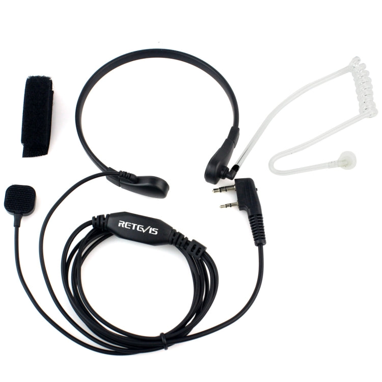 RETEVIS TK Throat PTT Covert Acoustic Tube Earpiece Microphone Speaker for H-777 / RT-5R / RT-5RV / RT-B6, TK Throat