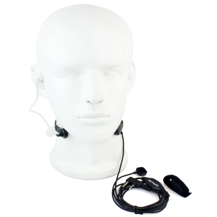 RETEVIS TK Throat PTT Covert Acoustic Tube Earpiece Microphone Speaker for H-777 / RT-5R / RT-5RV / RT-B6, TK Throat