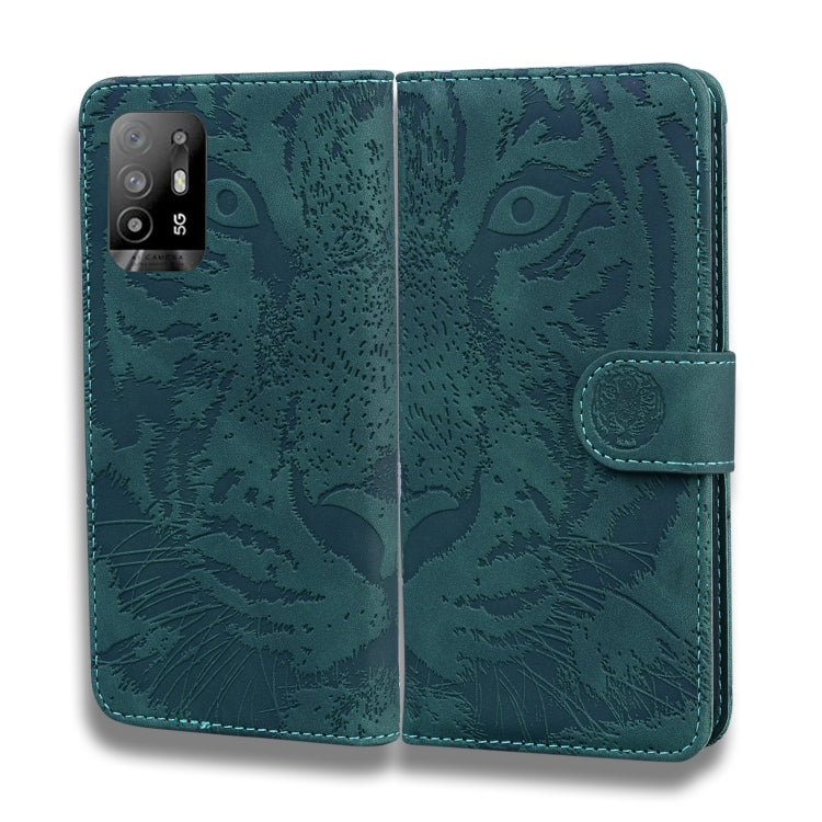 Custodia portafoglio in pelle con motivo tigre per Realme 8