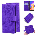 Custodia portafoglio in pelle con motivo tigre per Realme 8