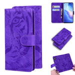Custodia portafoglio in pelle con motivo tigre per Realme 8