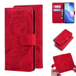 Custodia portafoglio in pelle con motivo tigre per Realme 8