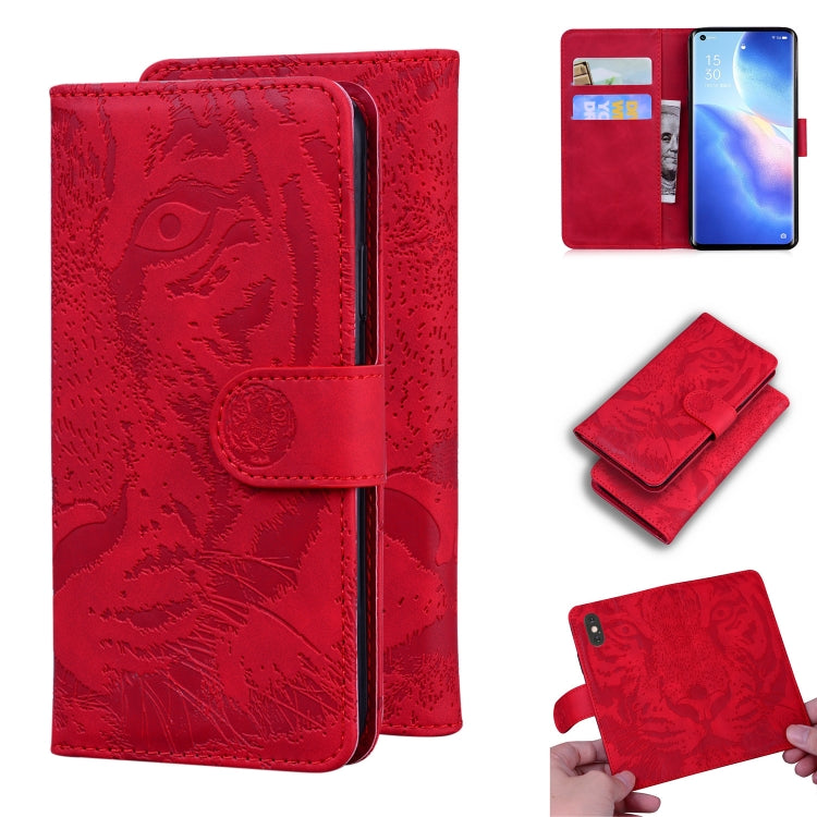Custodia portafoglio in pelle con motivo tigre per Realme 8
