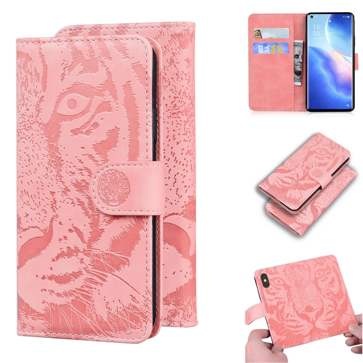Custodia portafoglio in pelle con motivo tigre per Realme 8