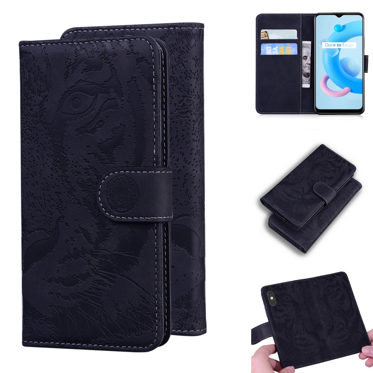 Custodia portafoglio in pelle con motivo tigre per Realme 8