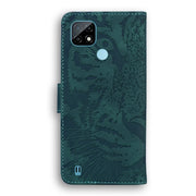 Custodia in pelle a ribalta orizzontale con motivo a tigre in rilievo con supporto, slot per carte e portafoglio, For OPPO Realme C21, For OPPO Realme Narzo 30 Pro 5G, For OPPO Realme V5 5G, For OPPO Realme X7 (India) / Realme V15