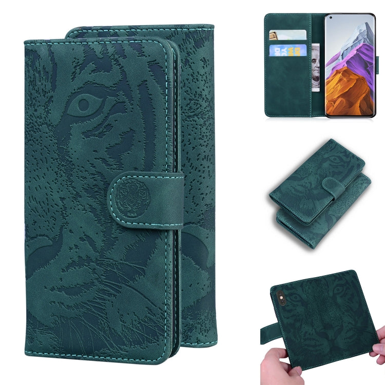 Custodia in pelle a ribalta orizzontale con motivo a tigre in rilievo con supporto, slot per carte e portafoglio, For Xiaomi Mi 11 Pro