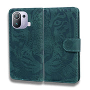 Custodia in pelle a ribalta orizzontale con motivo a tigre in rilievo con supporto, slot per carte e portafoglio, For Xiaomi Mi 11 Pro