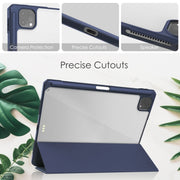 Custodia ribaltabile orizzontale in TPU acrilico + pelle PU a tre pieghe con supporto e slot per penna e funzione Sleep / Wake-up, For iPad Pro 11 (2021/2020/2018)