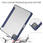 Custodia ribaltabile orizzontale in TPU acrilico + pelle PU a tre pieghe con supporto e slot per penna e funzione Sleep / Wake-up, For iPad Pro 11 (2021/2020/2018)